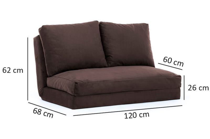 Sovesofa Florentine 2-seters 120x185 - Brun - Møbler - Sofaer - Sovesofaer - 2 seters sovesofa