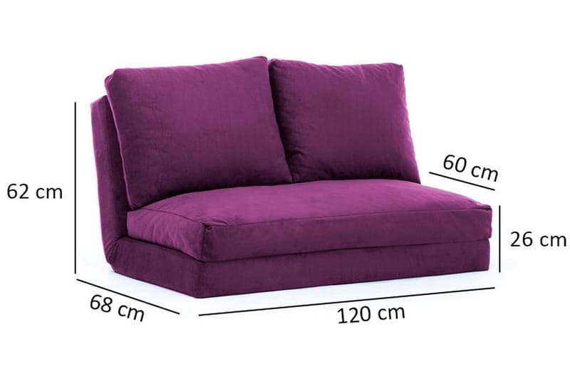 Sovesofa Florentine 2-seters 120x185 - Lilla - Møbler - Sofaer - Sovesofaer - 2 seters sovesofa