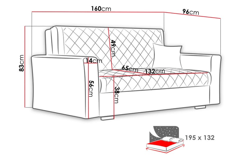 Sovesofa Hedensö - Grå - Møbler - Sofaer - Sovesofaer - 2 seters sovesofa