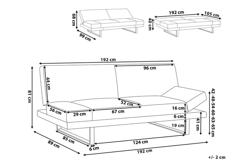 Sovesofa Ranolle - Blå - Møbler - Sofaer - Sovesofaer - 2 seters sovesofa