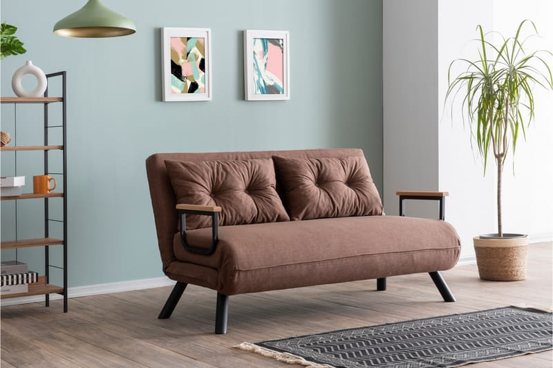 Sovesofa Riceville - Lyse brun - Møbler - Sofaer - Sovesofaer - 2 seters sovesofa