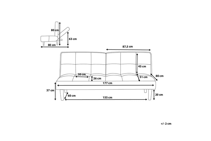 Sovesofa Siljan 177 cm - Blå - Møbler - Sofaer - Sovesofaer - 2 seters sovesofa