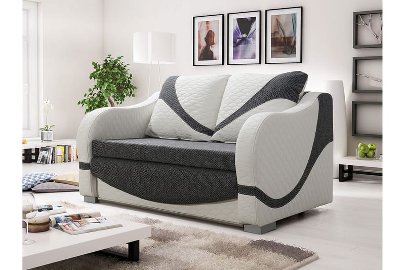 Sovesofa Tina 147x74x90 cm - Hvit - Møbler - Sofaer - Sovesofaer - 2 seters sovesofa