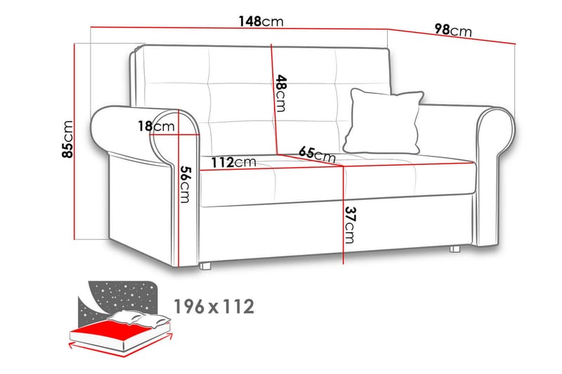 Viva Sofa - Møbler - Sofaer - Sovesofaer - 2 seters sovesofa