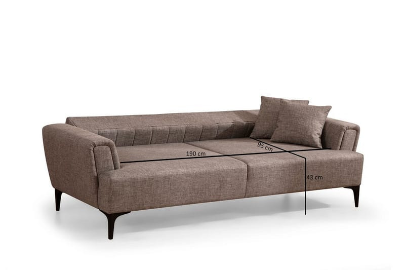 3-seter Sovesofa Hamlets - Lysebrun - Møbler - Sofaer - Sovesofaer - 3 seters sovesofa