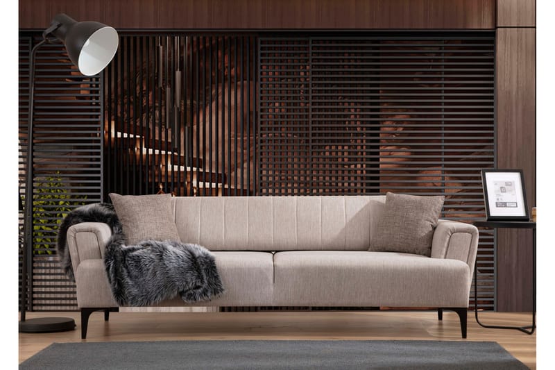 3-seter Sovesofa Hamlets - Beige - Møbler - Sofaer - Sovesofaer - 3 seters sovesofa