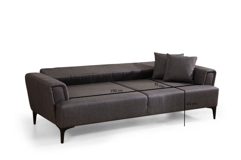 3-seter Sovesofa Hamlets - Mørkegrå - Møbler - Sofaer - Sovesofaer - 3 seters sovesofa