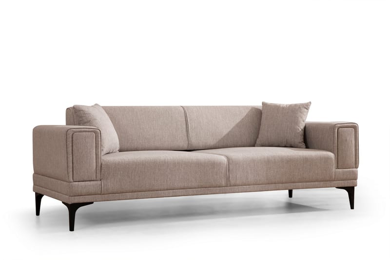 3-seter Sovesofa Naoko - Lysebrun - Møbler - Sofaer - Sovesofaer - 3 seters sovesofa