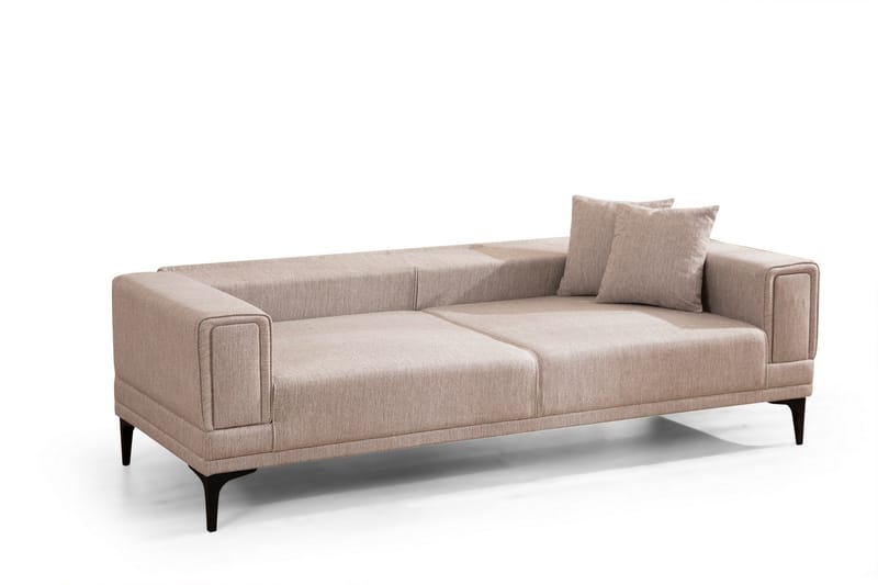 3-seter Sovesofa Naoko - Lysebrun - Møbler - Sofaer - Sovesofaer - 3 seters sovesofa