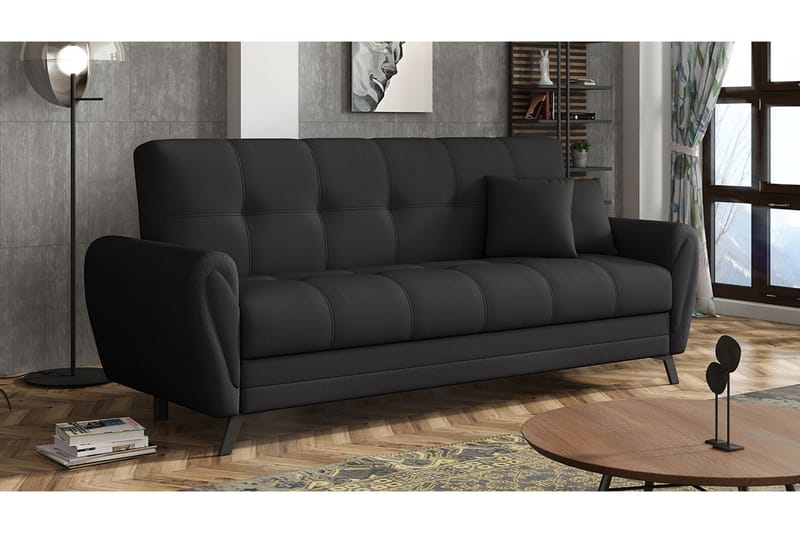 3-seters Sofa Rangrik - Svart - Møbler - Sofaer - Sovesofaer - 3 seters sovesofa