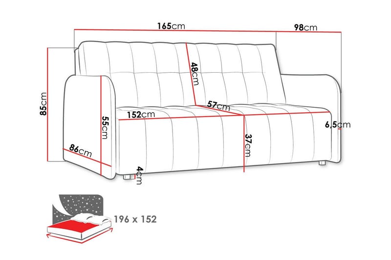 3-seters Sovesofa Denegal - Brun - Møbler - Sofaer - Sovesofaer - 3 seters sovesofa