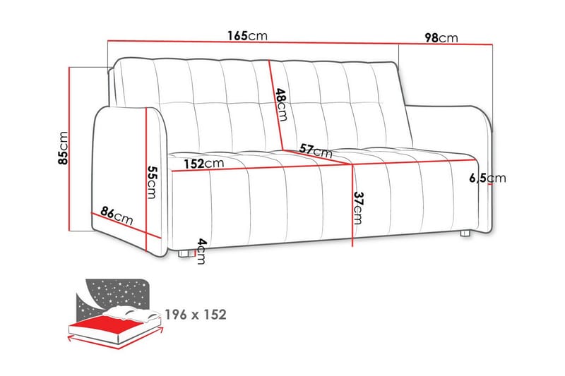 3-seters Sovesofa Denegal - Brun - Møbler - Sofaer - Sovesofaer - 3 seters sovesofa