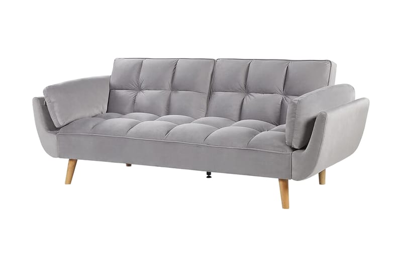 3-seters Sovesofa Lutarp - Fløyel/Grå - Møbler - Sofaer - Sovesofaer - 3 seters sovesofa