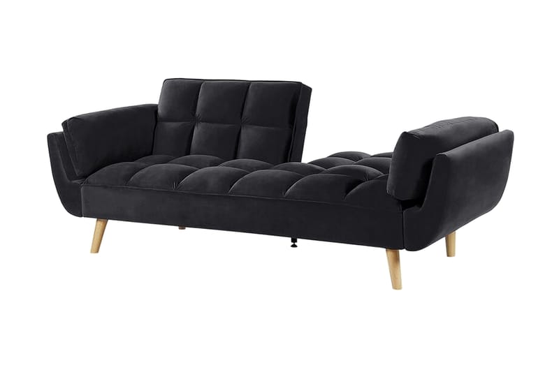 3-seters Sovesofa Lutarp - Fløyel/Svart - Møbler - Sofaer - Sovesofaer - 3 seters sovesofa