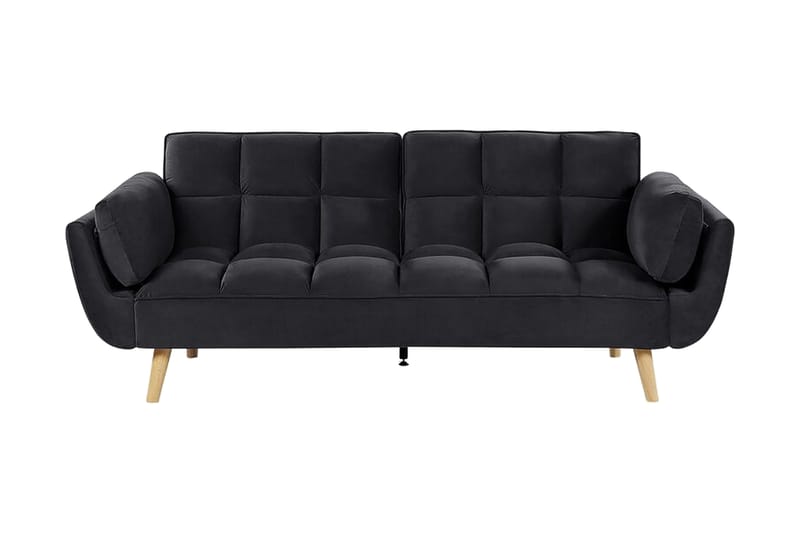 3-seters Sovesofa Lutarp - Fløyel/Svart - Møbler - Sofaer - Sovesofaer - 3 seters sovesofa