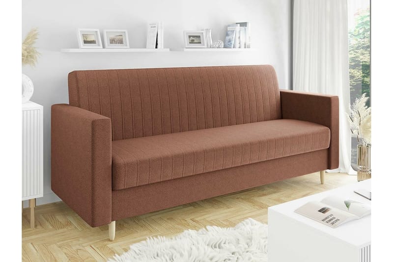 3-seters Sovesofa Midfeld - Brun - Møbler - Sofaer - Sovesofaer - 3 seters sovesofa