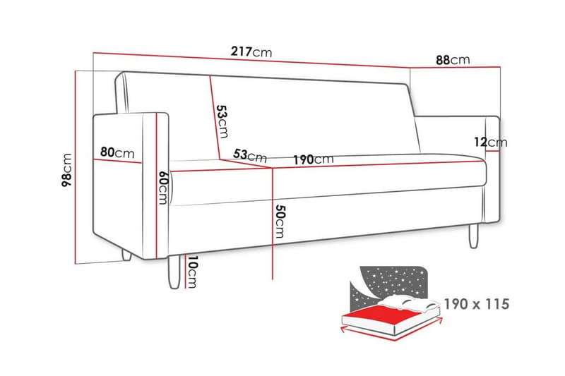 3-seters Sovesofa Midfeld - Brun - Møbler - Sofaer - Sovesofaer - 3 seters sovesofa