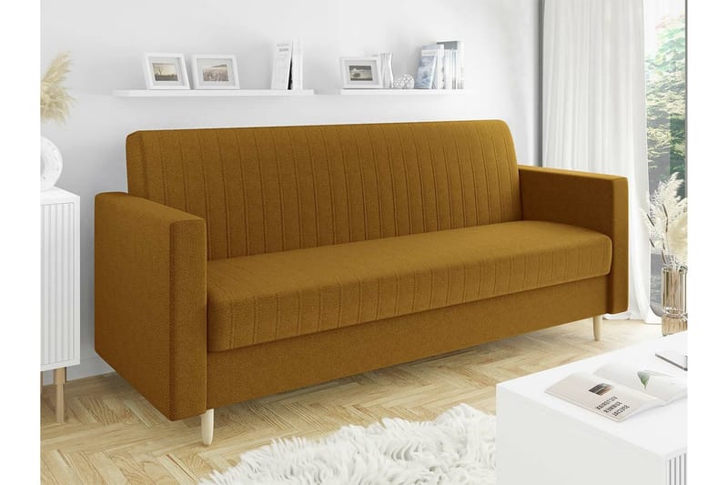 3-seters Sovesofa Midfeld - Gul - Møbler - Sofaer - Sovesofaer - 3 seters sovesofa