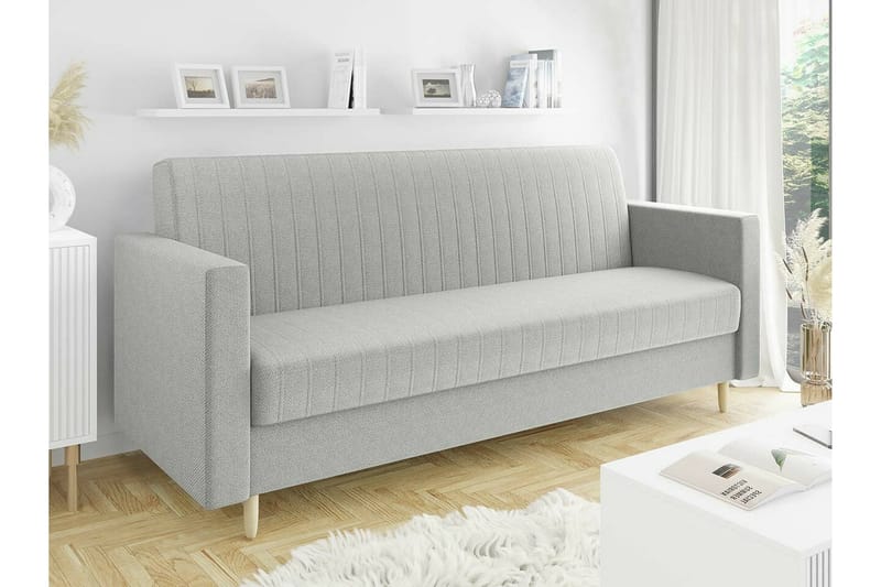 3-seters Sovesofa Midfeld - Lysegrå - Møbler - Sofaer - Sovesofaer - 3 seters sovesofa