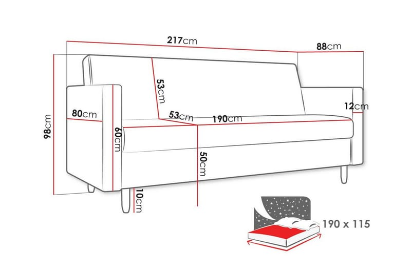 3-seters Sovesofa Midfeld - Mørkegrønn - Møbler - Sofaer - Sovesofaer - 3 seters sovesofa