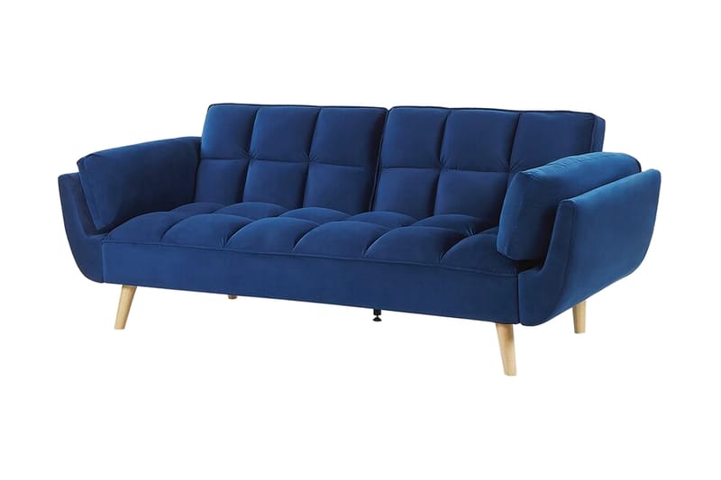 3-seters Sovesofa seng Lutarp - Fløyel/Mørkeblå - Møbler - Sofaer - Sovesofaer - 3 seters sovesofa