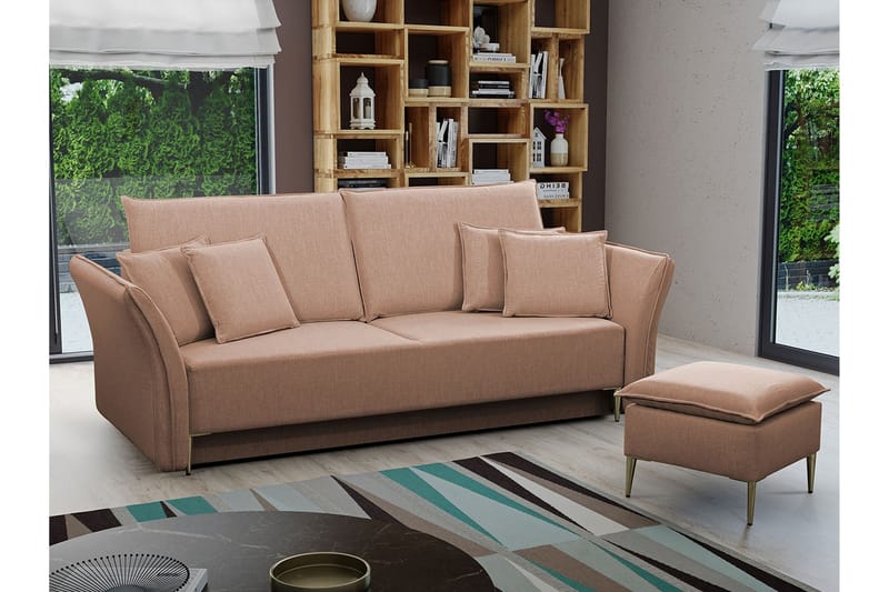 3-seters Sovesofa Staffin - Rosa - Møbler - Sofaer - Sovesofaer - 3 seters sovesofa