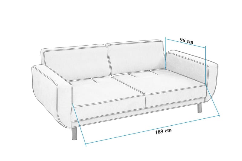 3-seters Sovesofa Austen - Grå - Møbler - Sofaer - Sovesofaer - 3 seters sovesofa