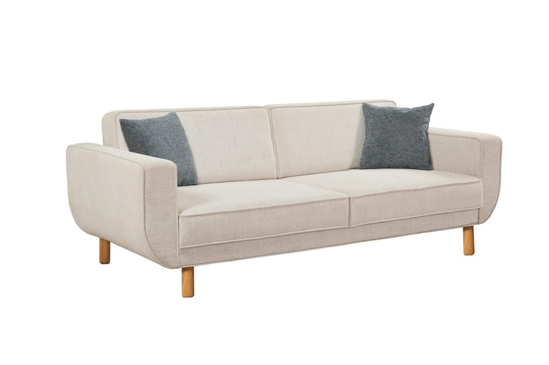 3-seters Sovesofa Austen - Krem - Møbler - Sofaer - Sovesofaer - 3 seters sovesofa