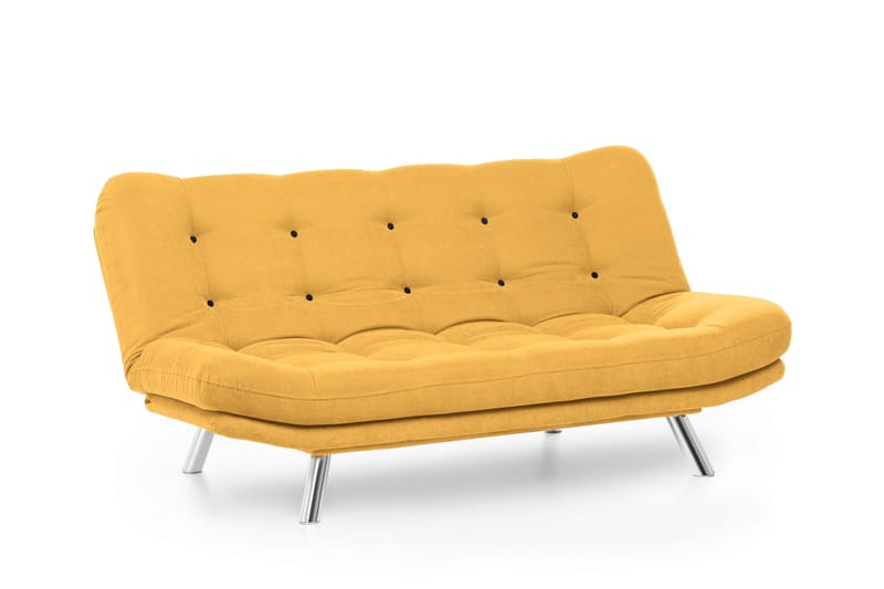 Sovesofa 3-seter Perc 200x104 cm - Sennepsgul - Møbler - Sofaer - Sovesofaer - 3 seters sovesofa