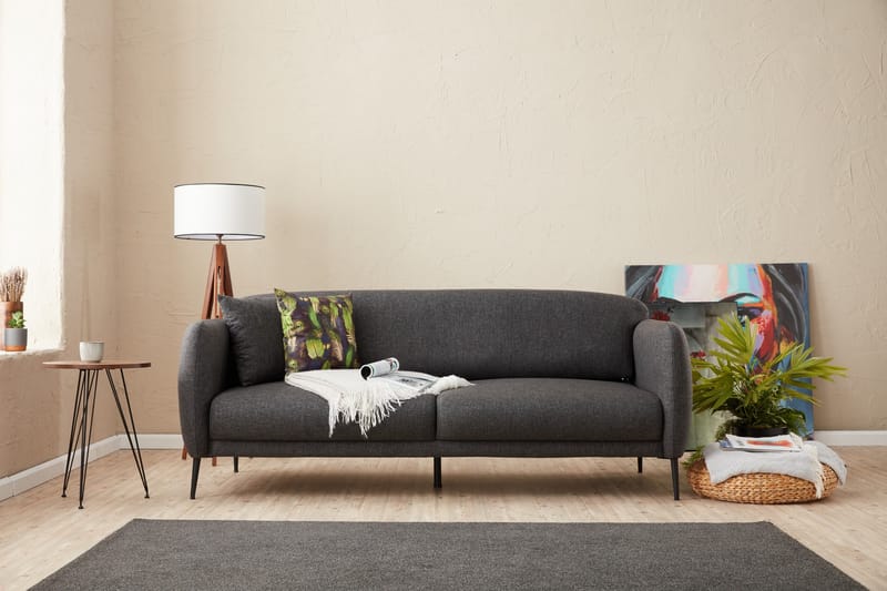 Sovesofa 3-seters Genna 180x90 cm - Antrasitt - Møbler - Sofaer - Sovesofaer - 3 seters sovesofa