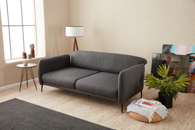 Sovesofa 3-seters Genna 180x90 cm - Antrasitt - 3 seters sovesofa