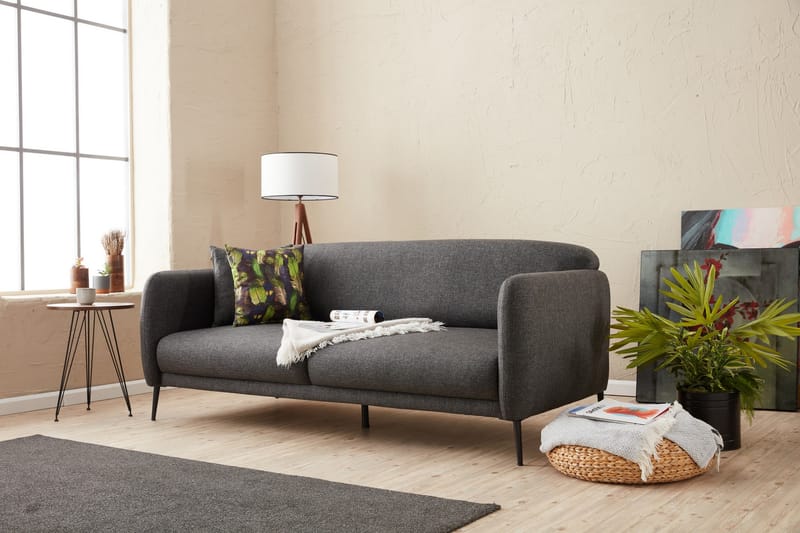 Sovesofa 3-seters Genna 180x90 cm - Antrasitt - Møbler - Sofaer - Sovesofaer - 3 seters sovesofa