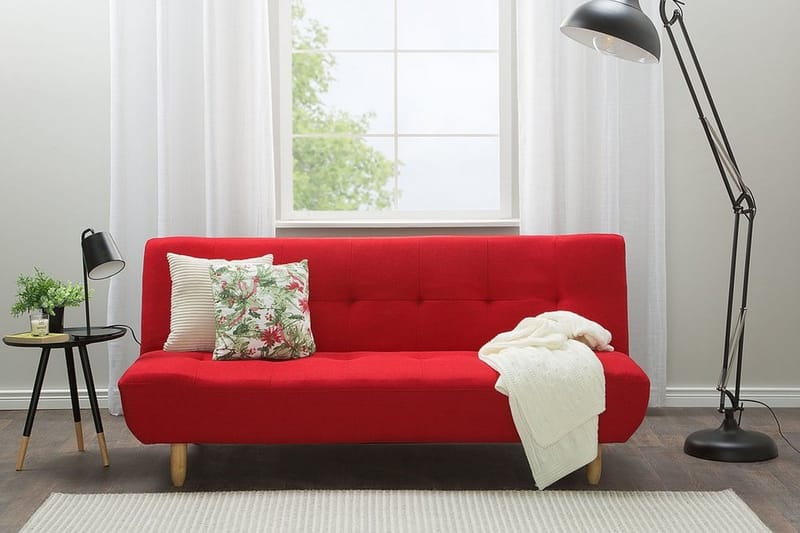 Sovesofa Alsten 182 cm - Rød - Møbler - Sofaer - Sovesofaer - 3 seters sovesofa