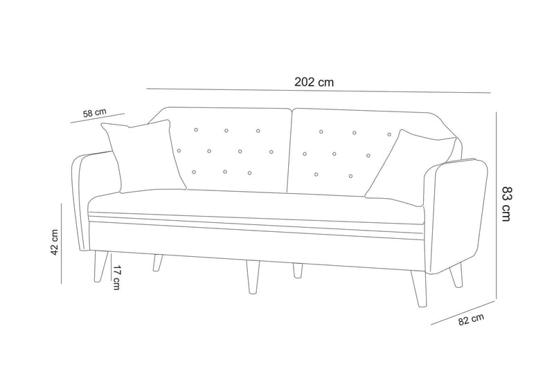 Sovesofa Buddi 3-seter - Mørkeblå - Møbler - Sofaer - Sovesofaer - 3 seters sovesofa