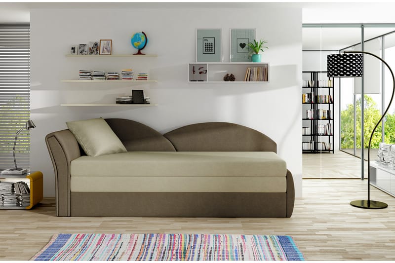 Sovesofa Candida - Beige/Brun - Møbler - Sofaer - Sovesofaer - 3 seters sovesofa