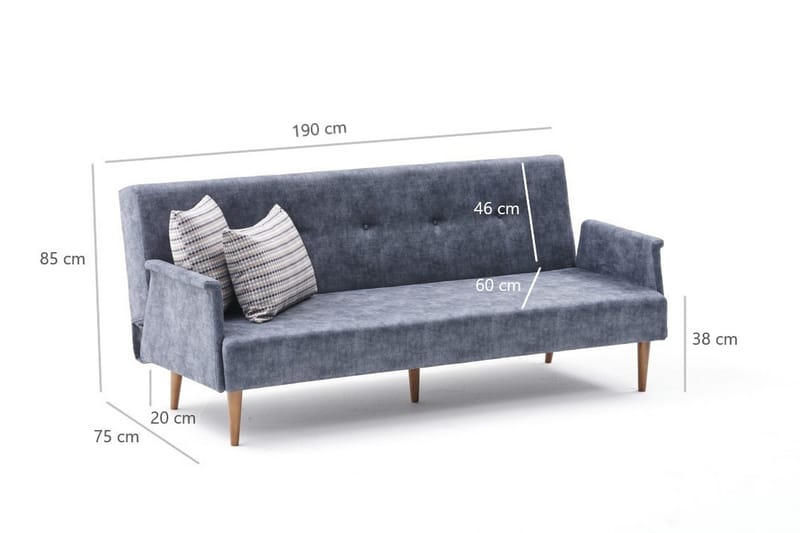 Sovesofa Finland 3-seters 180x110 - Antrasitt - Møbler - Sofaer - Sovesofaer - 3 seters sovesofa