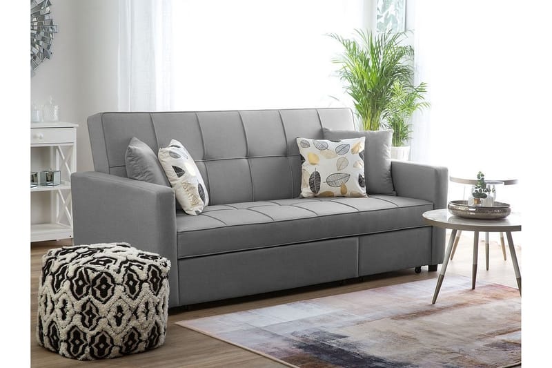 Sovesofa Glomma 207 cm - Svart | Grå - Møbler - Sofaer - Sovesofaer - 3 seters sovesofa