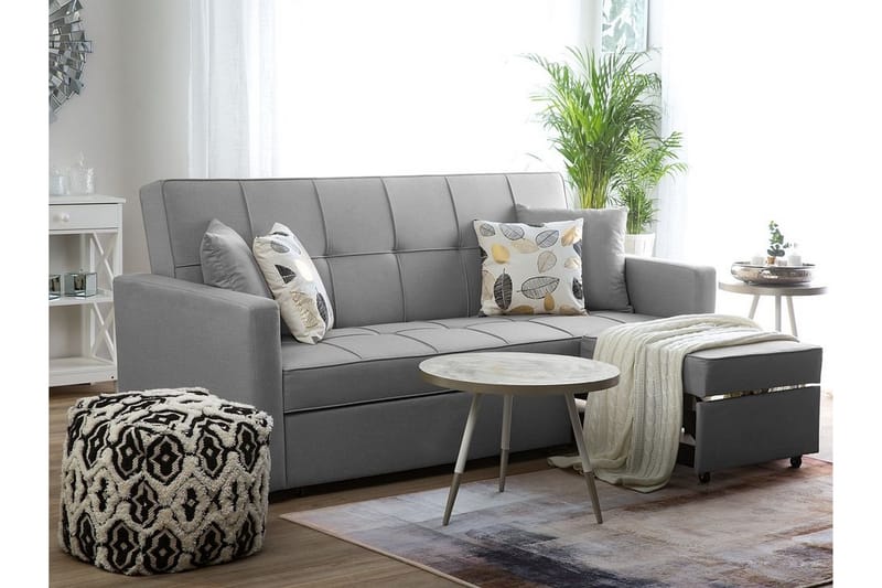 Sovesofa Glomma 207 cm - Svart | Grå - Møbler - Sofaer - Sovesofaer - 3 seters sovesofa