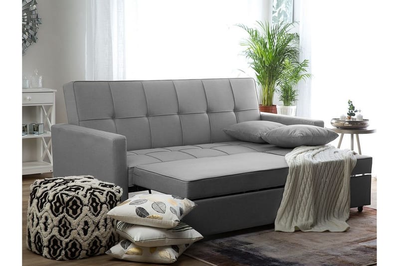 Sovesofa Glomma 207 cm - Svart | Grå - Møbler - Sofaer - Sovesofaer - 3 seters sovesofa