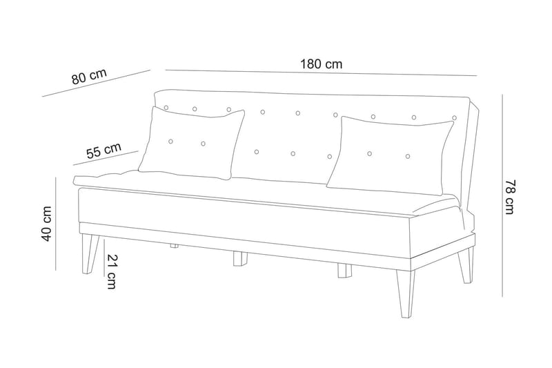 Sovesofa Jagoda 3-seter - Beige - Møbler - Sofaer - Sovesofaer - 3 seters sovesofa