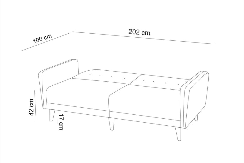 Sovesofa Kajla 3-seter - Grå - Møbler - Sofaer - Sovesofaer - 3 seters sovesofa