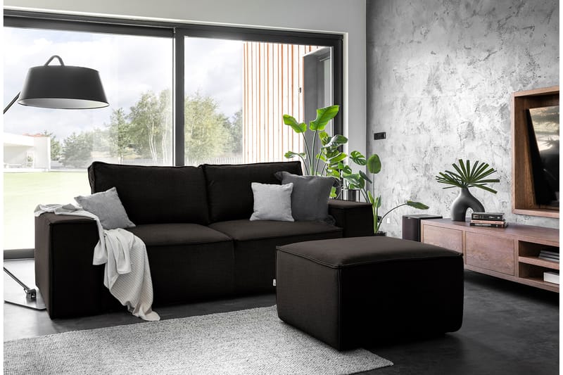 Sovesofa Kandari 3-seters med Oppbevaring - Brun - Møbler - Sofaer - Sovesofaer - 3 seters sovesofa