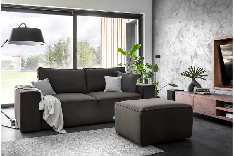 Sovesofa Kandari 3-seters med Oppbevaring - Brun - Møbler - Sofaer - Sovesofaer - 3 seters sovesofa