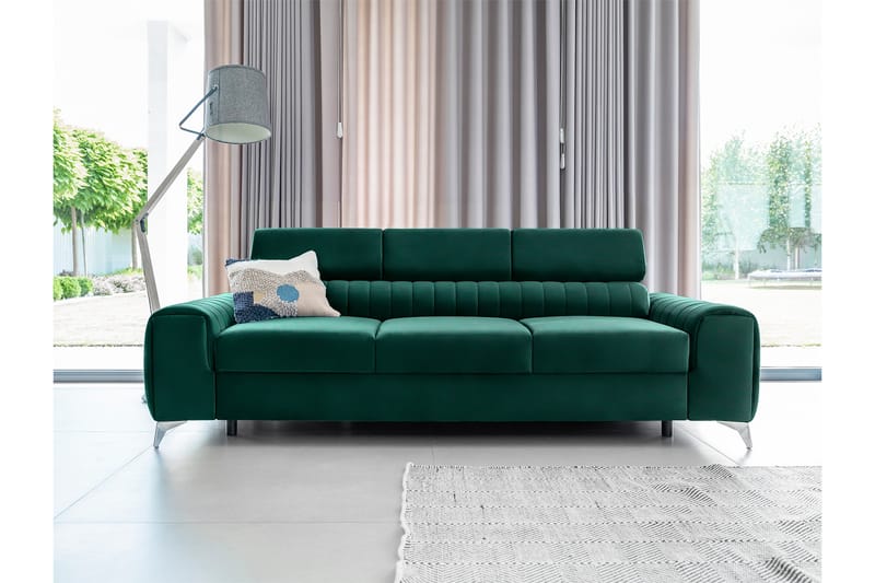 Sovesofa Laucha 3-seter - Grønn - Møbler - Sofaer - Sovesofaer - 3 seters sovesofa