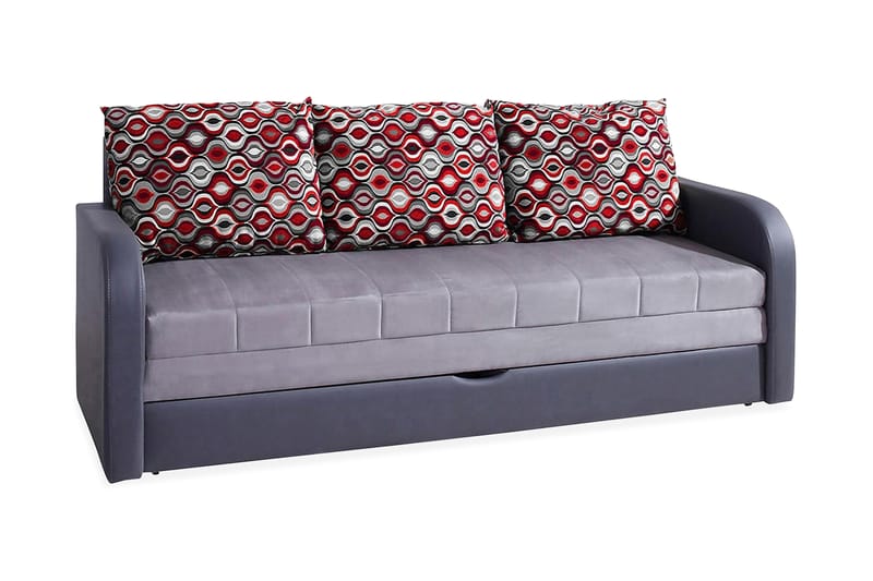 Sovesofa Lido 208x75x86 cm - Grå - Møbler - Sofaer - Sovesofaer - 3 seters sovesofa