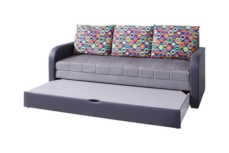 Sovesofa Lido 208x75x86 cm - Grå - Møbler - Sofaer - Sovesofaer - 3 seters sovesofa