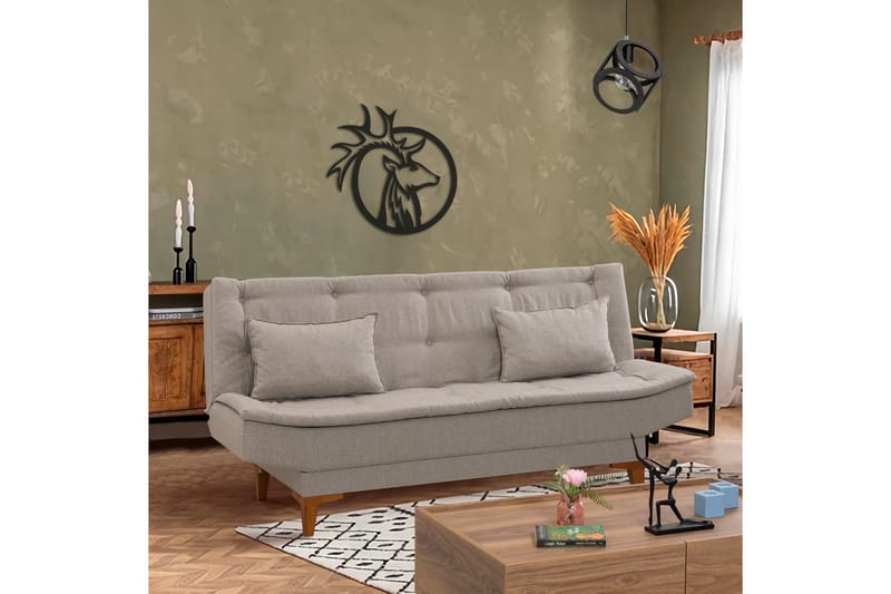 Sovesofa Longburn 3-seters 106x186 - Krem - Møbler - Sofaer - Sovesofaer - 3 seters sovesofa