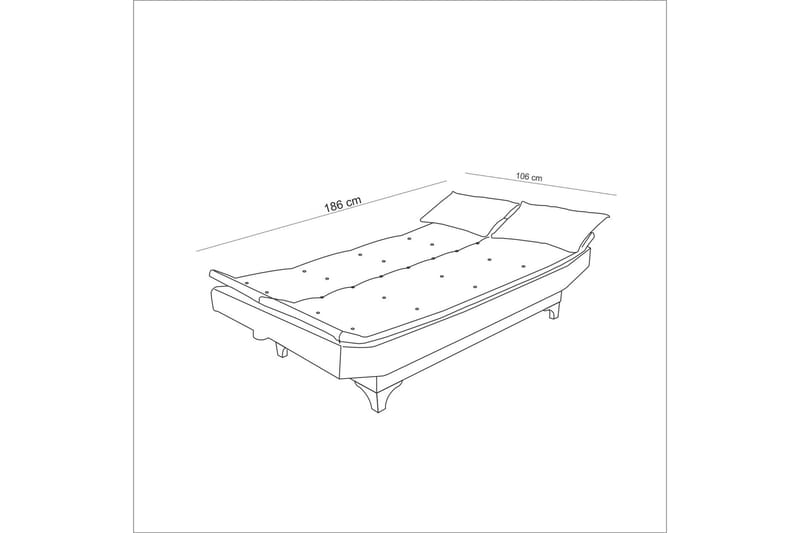 Sovesofa Longburn 3-seters 106x188 - Mørkegrå - Møbler - Sofaer - Sovesofaer - 3 seters sovesofa