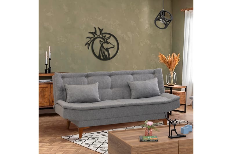 Sovesofa Longburn 3-seters 106x189 - Grå - Møbler - Sofaer - Sovesofaer - 3 seters sovesofa