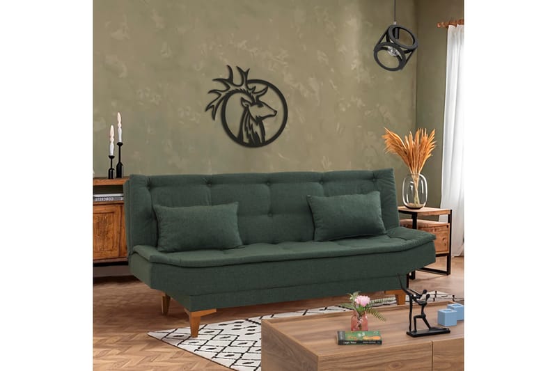 Sovesofa Longburn 3-seters 106x190 - Grønn - Møbler - Sofaer - Sovesofaer - 3 seters sovesofa